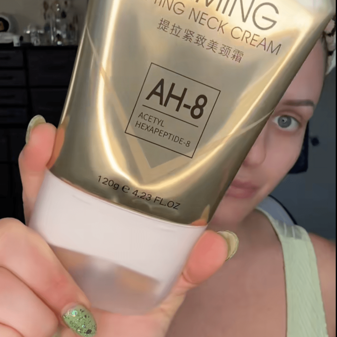 Creme com rolo reafirmante para queixo, pescoço e papada ah-8 3 em 1  - FIRMAX™