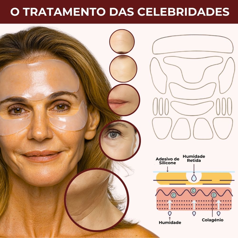 Adesivos Anti-rugas Estimuladores de Colagénio  (reutilizável por até 40 vezes) - KIT REJUVENE CLEAN™